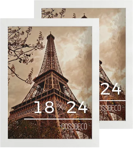 Miniatura 11 de QDSSDECO Marco para póster de 18 x 24 pulgadas, marco de madera negra con plexiglás de formatos horizontal y vertical, para colgar en la pared