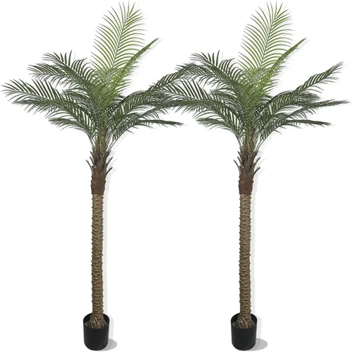 Miniatura 11 de Palmera artificial de 2.7 pies con 12 troncos, perfecta palmera tropical sintética de 32 pulgadas en maceta para interiores y exteriores, casa
