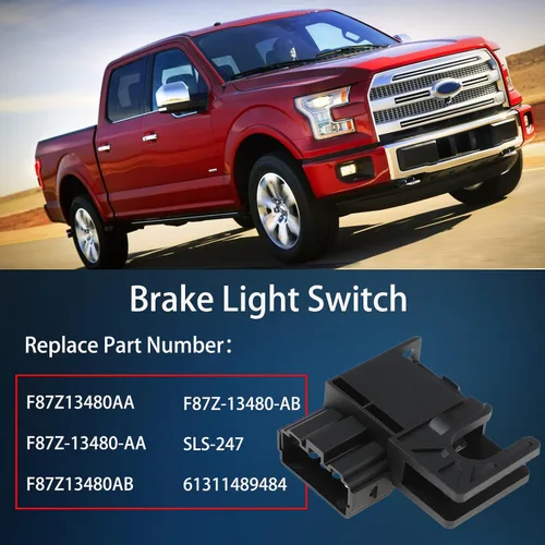 Miniatura 2 de Interruptor de luz de freno compatible con Ford F-150 F-250 F-350 F-450 F-550/Ranger/Lincoln Navigator Reemplazo # F87Z13480AA