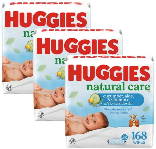 Miniatura 12 de Toallitas refrescantes para bebés Natural Care de Huggies. Toallitas para pañales, hipoalergénicas, perfumadas, 6 paquetes con tapa en la parte