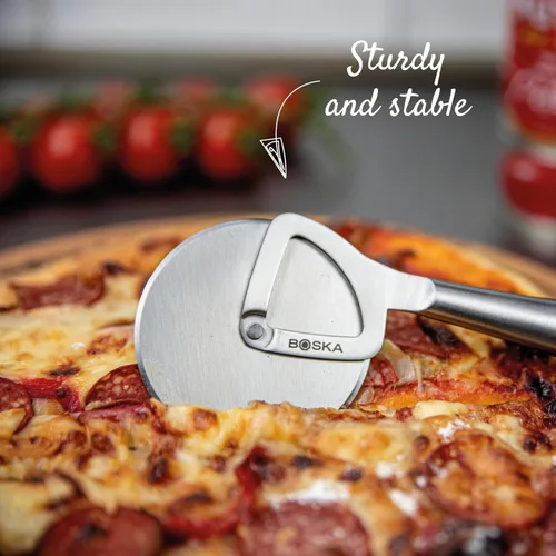 Miniatura 5 de Boska Cortador de pizza de acero inoxidable - Cortador multifuncional de rueda de pizza de Copenhague - Cortador de alimentos de mano - Rodillo