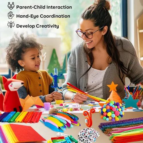 Miniatura 4 de FunzBo suministros de arte y manualidades para niños – Kit de suministros de arte para manualidades para niños de 4 5 6 7 8 9 – todo en uno D.I.Y.