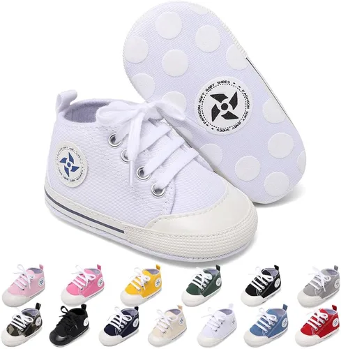 Miniatura 26 de Zapatos deportivos de lona de lona para bebés y niñas, suela antideslizante suave, suela antideslizante