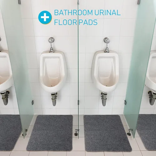 Miniatura 7 de Nuanchu Paquete de 6 tapetes de urinario para hombre, tapetes comerciales para baño, antideslizantes, absorción de agua, inodoro, lavables a granel