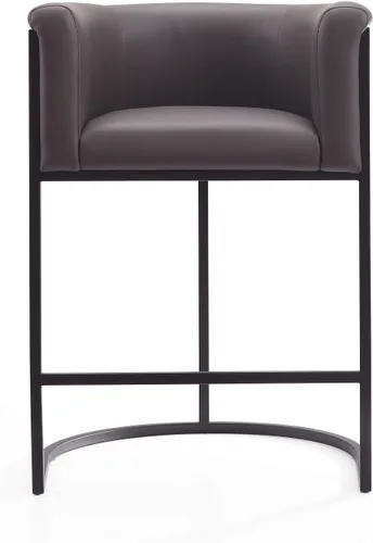 Manhattan Comfort Cosmopolitan - Taburetes de bar modernos de mediados de siglo de mediados de siglo, tapicería de piel sintética, acolchado de