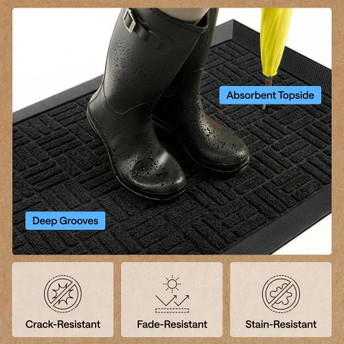 Miniatura 5 de Gorilla Grip WeatherMax - Tapete para todas las estaciones 100% impermeable, 23 x 35 pulgadas, goma natural duradera, resistente a manchas