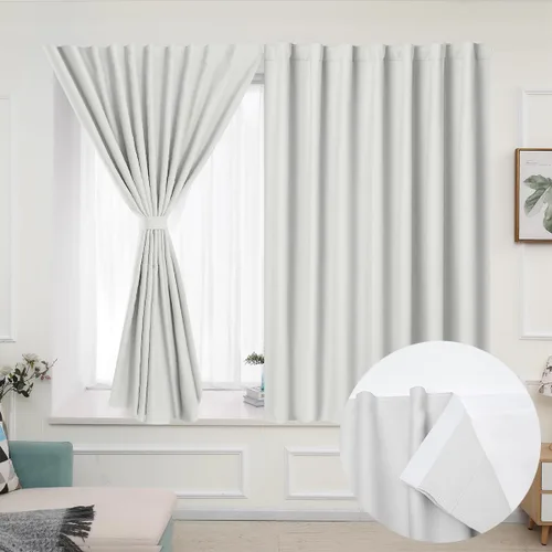 Muamar - Cortinas opacas sin perforación, cortinas de ventana de fácil instalación, cortinas portátiles para dormitorio de 2 paneles, cortinas para