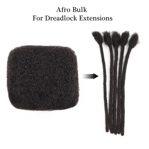 Miniatura 6 de Orientfashion 2 paquetes/lote de 1.06 oz/paquete de cabello humano afro a granel, 100% cabello humano afro rizado a granel para torsión, trenzado