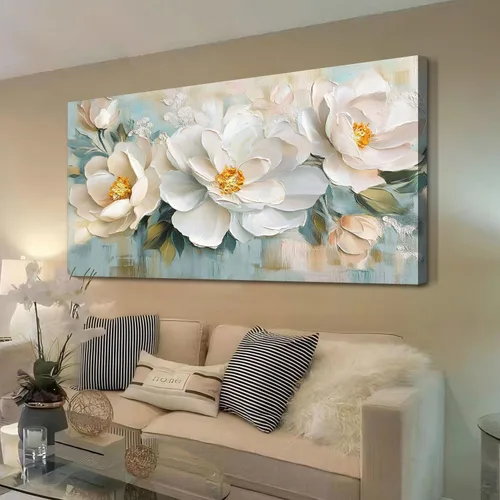 Miniatura 16 de Enartly Arte de pared de paisaje grande para sala de estar y dormitorio, decoración de pared de abedul blanco, lienzo de bosque verde, pintura