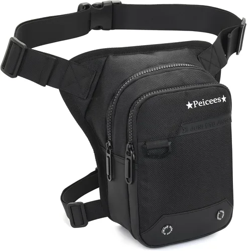 Peicees Bolsa de pierna caída para hombres y mujeres, bolsa de cintura táctica, bolsa de muslo al aire libre, mochila cruzada para motocicleta,