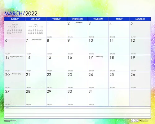 Miniatura 3 de House of Doolittle Calendario mensual de pared 2022, Cosmos, 14 7/8 x 12 pulgadas, enero - diciembre (HOD3459-22)
