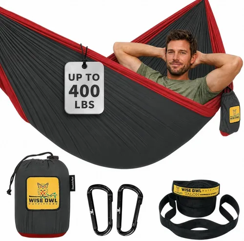 Miniatura 35 de Wise Owl Outfitters Hamaca de camping – Hamaca portátil de 500 libras con correas de árbol – viajes, mochileros, senderismo, equipo de campamento al