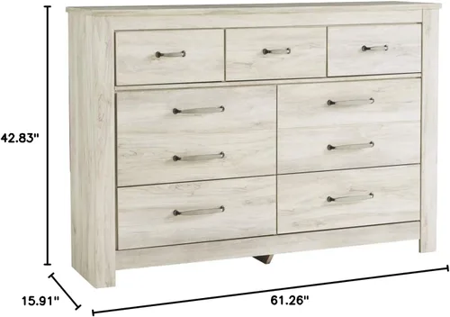 Miniatura 10 de Signature Design by Ashley Bellaby Farmhouse - Cómoda de 7 cajones, color blanco lavado