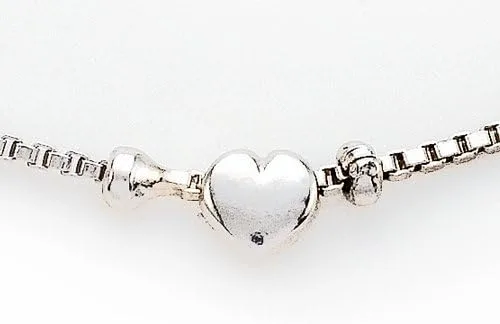 Miniatura 2 de Finejewelers - Pulsera de tobillo (plata de ley, 10.0in, 5 corazones)