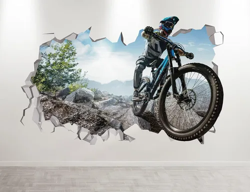 Miniatura 3 de Calcomanía de pared para bicicleta, decoración de pared BMX - Decoración estética de habitación - Decoración de bicicleta de montaña - Calcomanías