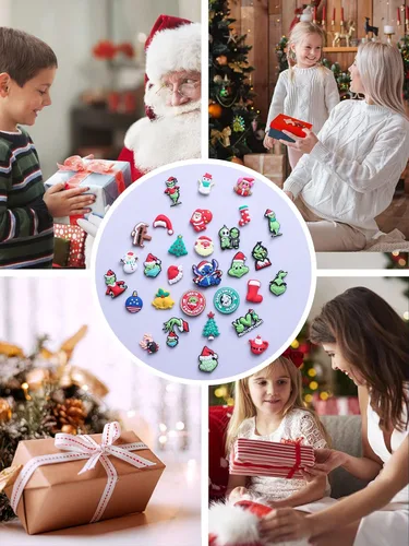 Miniatura 6 de 30 dijes de Navidad para zapatos, lindos dijes de Navidad de dibujos animados para zueco y pulsera para niños, niñas, niños y adultos, regalos