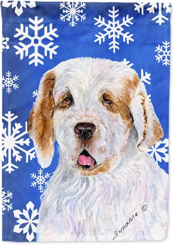 Miniatura 113 de Caroline's Treasures SC9374GF Bulldog English Snow flakes Holiday Garden Flag Buzón Bandera decorativa para patio exterior, patio, obras de arte