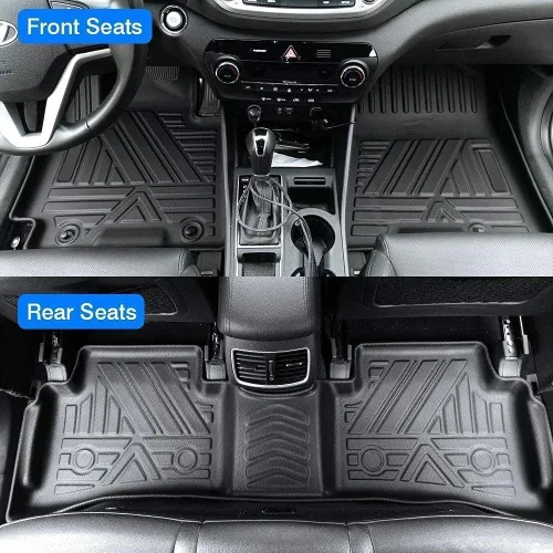 Miniatura 3 de Alfombrillas de goma para auto para todo clima compatibles con Chrysler 300 AWD 2011-2023 (No para RWD) y Dodge Charger 2011-2022, juego completo