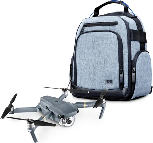 Miniatura 12 de USA Gear Mochila compacta para drones – Funda para dron cuadricóptero RC compatible con DJI Mini 4K, DJI Mini 3, AVIALOGIC, Controller y más Negro
