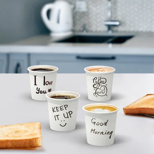 Miniatura 7 de Dealusy 100 unidades de tazas de café de 4 oz, tazas de papel seguras para alimentos sin fugas de 4 oz, tazas de papel desechables de 4 oz blancas
