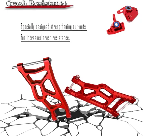 Miniatura 4 de Pieza de actualizaciones para 1/10 Rustler VXL 2wd/Stampede VXL 2wd, suspensión delantera trasera de aleación A brazos, bloques de dirección