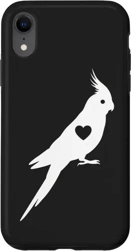 Bird Cockatiel Heart Silhouette, Proud Bird Parent Case for iPhone XR
