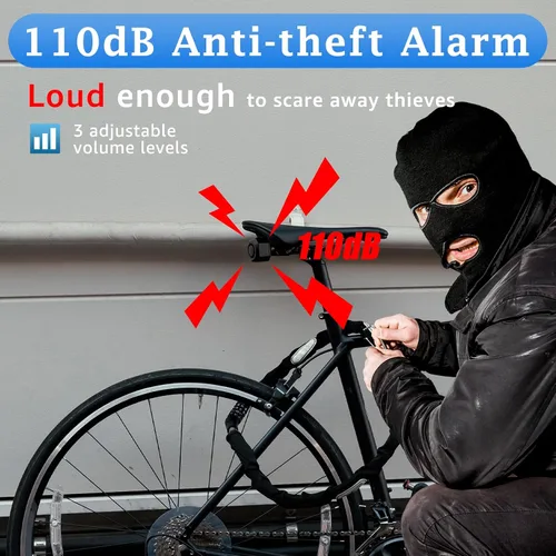 Miniatura 2 de NineLeaf Alarmas de bicicleta para bicicletas eléctricas, alarma de bicicleta con control remoto, alarma antirrobo de bicicleta de 110 dB, sistema