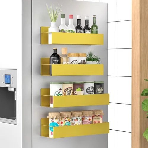 Miniatura 28 de HuggieGems Paquete de 4 Organizadores Magnéticos de Almacenamiento de Especias para Refrigerador y Horno, Organizadores y Almacenamiento Gris