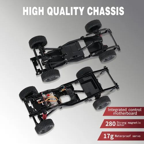Miniatura 5 de MN-82 RC Rock Crawler Coche Camioneta Toyota Escala 1/12, Camión de Control Remoto Todoterreno 4WD 2.4GHz, Modos de 2 Velocidades, 2×1200mAh
