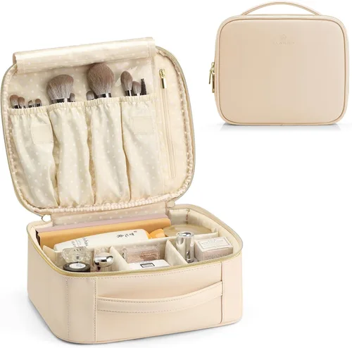 Miniatura 9 de Vlando - Bolsa de maquillaje de viaje, organizador de bolsa de maquillaje, ideas de regalo para mujeres y niñas, bolsa de almacenamiento