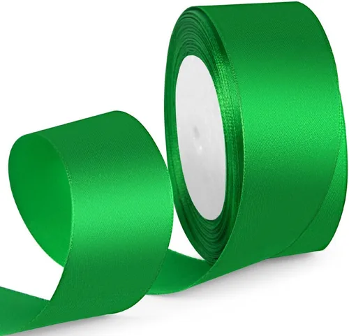 Miniatura 88 de Cinta de satén de 1 pulgada de 100 yardas, color verde manzana, cinta de tela de color sólido para envoltura de regalos, boda, cinta de regalo