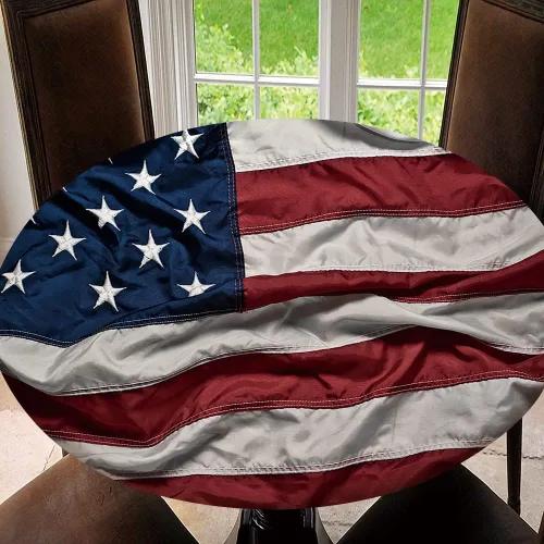 Miniatura 8 de Mantel redondo ajustable con protector elástico de bandera estadounidense del 4 de julio, mantel impermeable a prueba de aceite, mantel de 40 Tipo 30