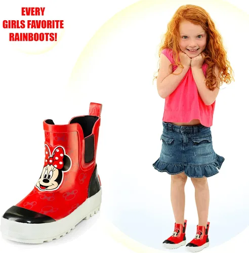 Miniatura 4 de Disney Girl Minnie Mouse Mid Height Easy Slip-on Waterproof Rubber Boots
