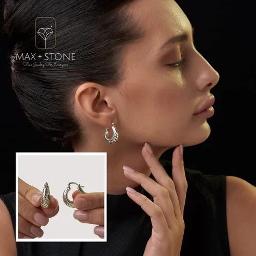Miniatura 2 de Sterling Silver Lightweight Click Top Hoop Earrings in Various Styles