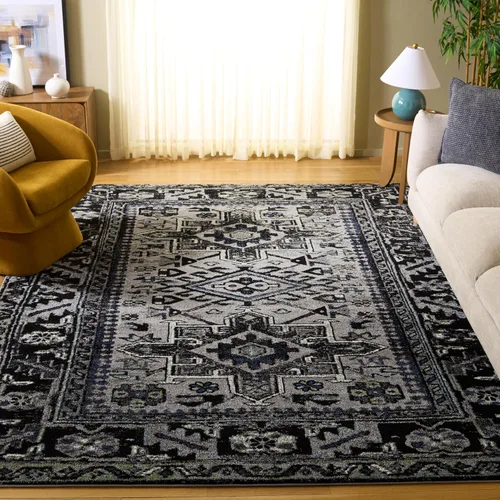 Miniatura 40 de SAFAVIEH Vintage Hamadan Collection Alfombra - 5'3" x 7'6", Rojo & Multi, Diseño tradicional persa, que no desprende pelusa y fácil de limpiar