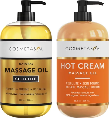 Miniatura 10 de Aceite de masaje para celulitis y crema caliente, aceite y gel para celulitis 100% natural, altamente absorbente, reafirma, tonifica, tensa e