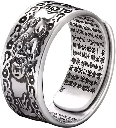 Miniatura 4 de Anillo de Feng Shui ajustable decorativo ligero masculino chino Feng Shui Pixiu anillo de dedo joyería retro