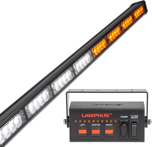 Miniatura 36 de LAMPHUS SolarBlast SBLS104 barra de luces LED de alerta de emergencia e indicación de tránsito, 47 pulgadas, 40 W - ÁMBAR AZUL, ámbar / blanco