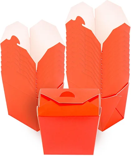Miniatura 27 de Restaurantware Cajas chinas para llevar, paquete de 25 cajas de 8 onzas, resistentes a la grasa, contenedores de comida para llevar, desechables