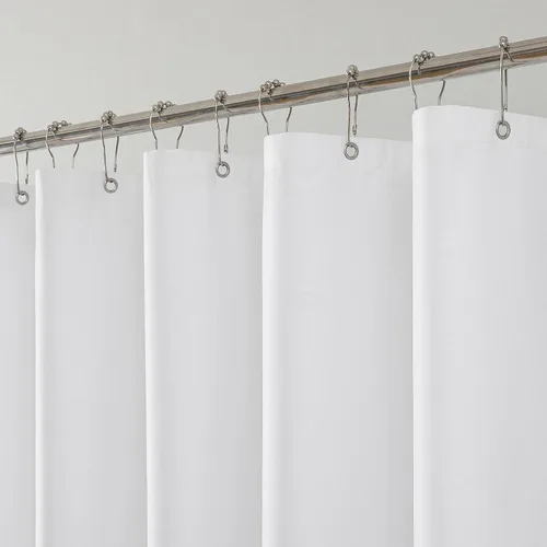 Miniatura 9 de Forro de cortina de ducha de tela repelente al agua, calidad de hotel, lavable a máquina, 3 imanes resistentes con ojales inoxidables y dobladillo