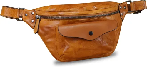 Miniatura 3 de Riñonera de cuero genuino para mujeres y hombres, bolso cruzado de cuero real vintage, bolso cruzado de moda para la cintura