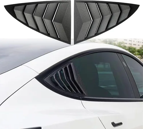 Miniatura 7 de YHCDSEA Cubierta para persiana de ventana lateral trasera para modelo 3, rejilla de estilo deportivo, decoración exterior fresca para Tesla Model 3