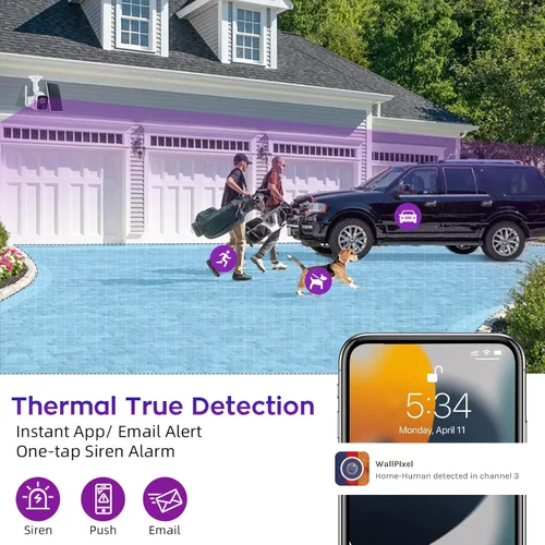 Miniatura 4 de xmartO Sistema de cámara de seguridad solar sin cables WiFi 6, kit de cámara CCTV QHD de 4 cámaras 4MP con NVR WiFi 4K expandible de 10 canales