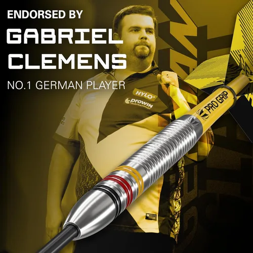 Miniatura 2 de Target Darts Gabriel Clemens Tungsten Steel Tip Darts Set - 9 Pro Grip Shafts - 9 Pro Ultra Flights – Dart Wallet - Dart Counter App Coupon Bundle