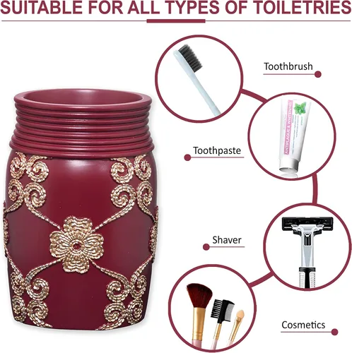 Miniatura 3 de Popular Bath Vaso, colección Vlegant Rosa, Borgoña/Oro