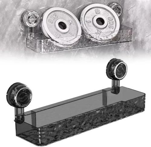Miniatura 9 de PUSKIU Organizador de ducha con ventosa 2025, estilo de lujo, ligero, con patrón glaciar, estante multifuncional para duchas de baño, cesta