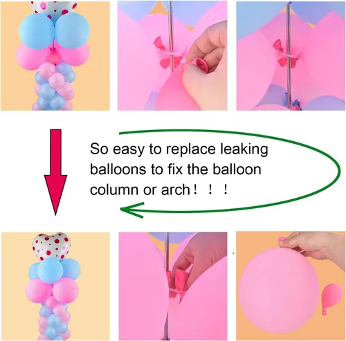 Miniatura 7 de Miliocry 100 clips de arco de globos, clips de globo reutilizables para arco de globos, suministros de globos de plástico para soporte, clips
