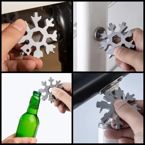 Miniatura 4 de Multiherramienta de copo de nieve, herramienta de copo de nieve de acero inoxidable, herramienta de copo de nieve portátil, kit de destornillador