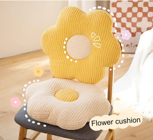 Miniatura 5 de HANDKEI Almohada transpirable con forma de flor, cojín para silla, cojín de suelo de flores, decoración encantadora de habitación, almohada cómoda