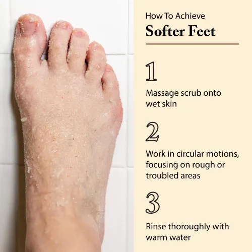 Miniatura 4 de FootFitter Exfoliante natural para pies con sal marina, cuidado de pies exfoliante profundo para piel seca, callos y talones agrietados, suaviza